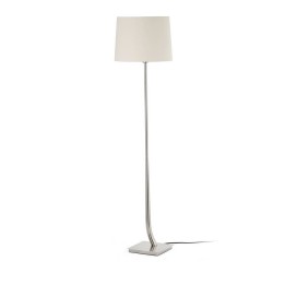 Lámparas Faro Rem Pie De Salon Niquel Mate Pantalla Beige 