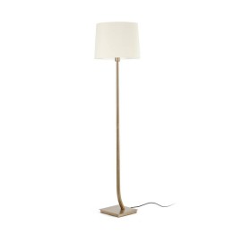 Lámparas Faro Rem Pie De Salon Bronce Pantalla Blanca 