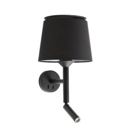 Apliques Faro Savoy Con Lector Negro Pantalla Negra 