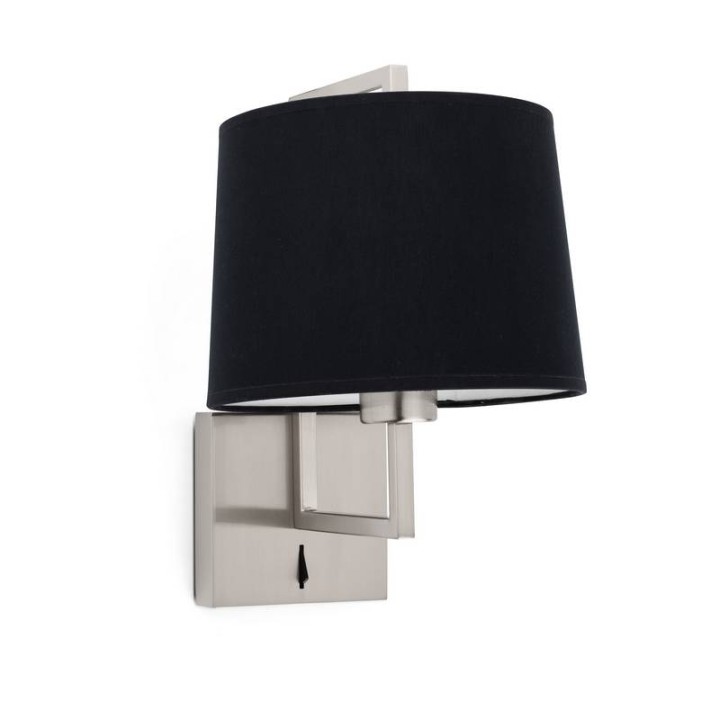 Apliques Faro Frame Niquel Mate Pantalla Negra Ø215 