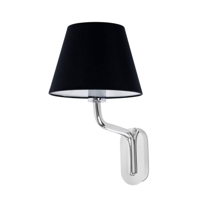 Apliques Faro Eterna Cromo E27 15W Pantalla Negra 