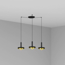 Lámpara colgante Faro Whizz Negro /Oro Satinado E27 60W 3L 