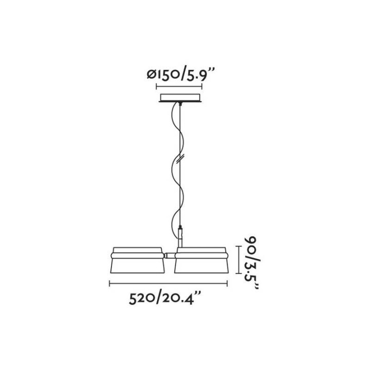 Lámpara colgante Faro Loop Fresno Led 3X6W 2700K 