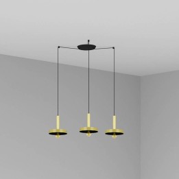 Lámpara colgante Faro Whizz Oro Satinado/ Negro E27 60W 3L 