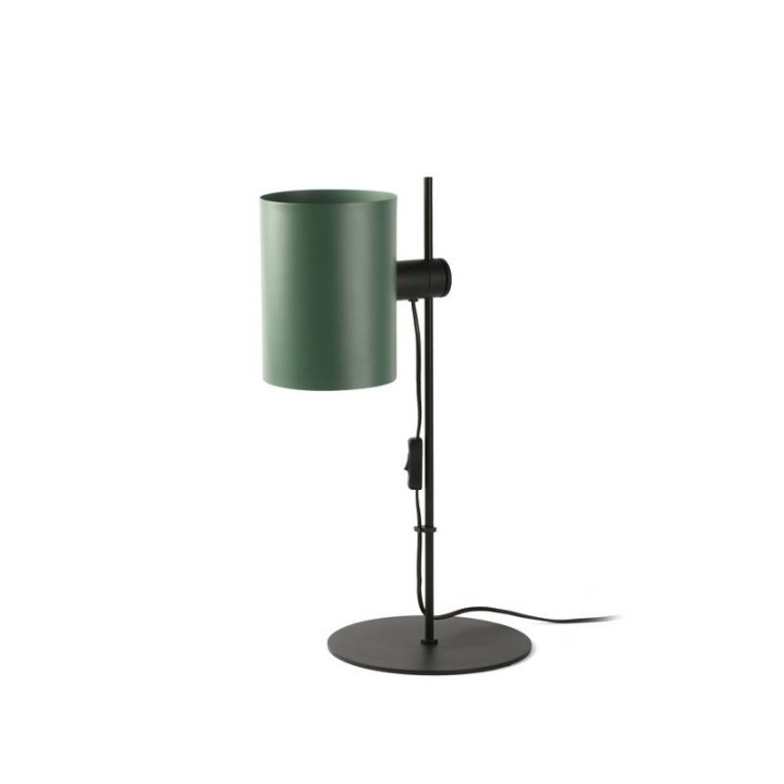 Lámparas Faro Guadalupe Sobremesa Negra Pantalla Verde 1Xe27 