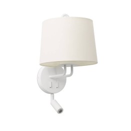 Apliques Faro Montreal Con Lector Blanco Pantalla Blanca 