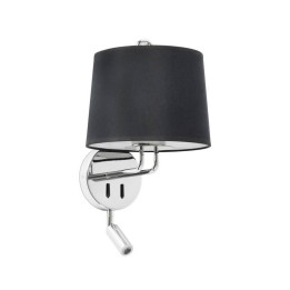Apliques Faro Montreal Con Lector Cromo Pantalla Negra 