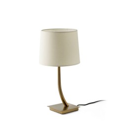 Lámparas Faro Rem Sobremesa Bronce Pantalla Beige 