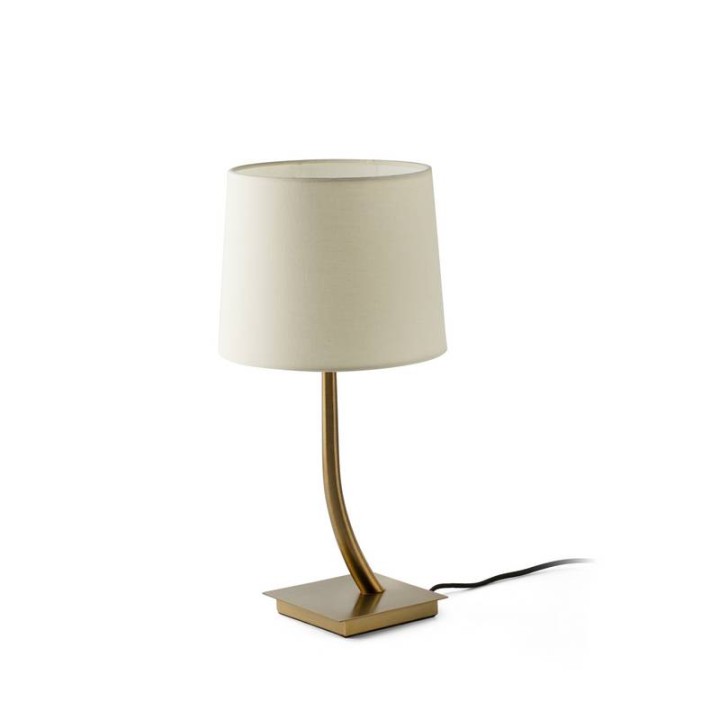 Lámparas Faro Rem Sobremesa Bronce Pantalla Beige 