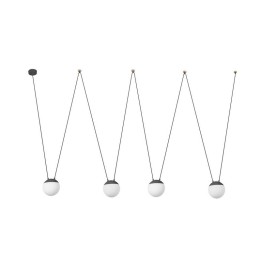 Lámpara colgante Faro Mine Space Pc Gris Oscuro 4 Luces 