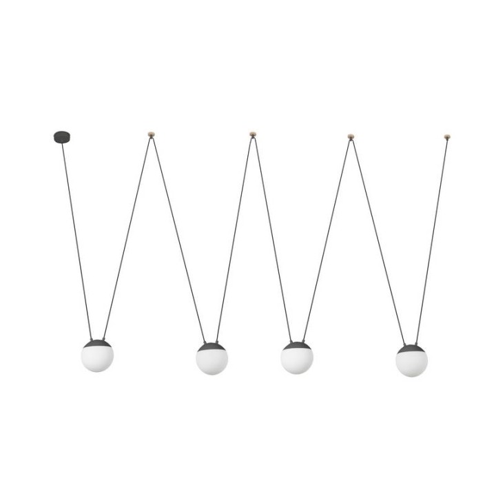 Lámpara colgante Faro Mine Space Pc Gris Oscuro 4 Luces 