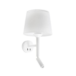 Apliques Faro Savoy Con Lector Blanco Pantalla Blanca 