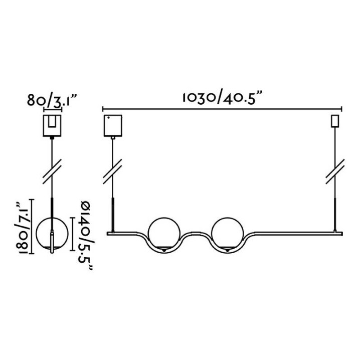 Lámpara colgante Faro Le Vita Negro Led 13W 2700K 