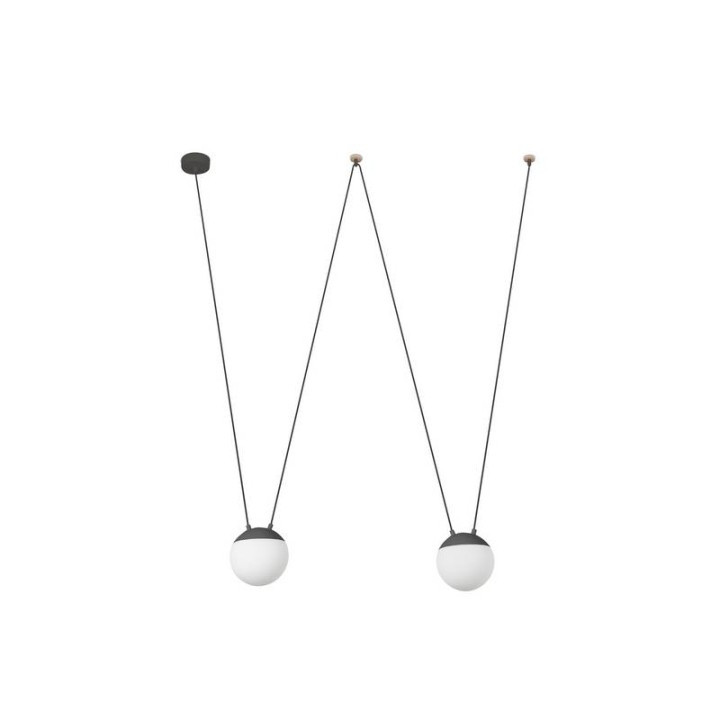 Lámpara colgante Faro Mine Space Pc Gris Oscuro 2 Luces 