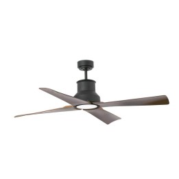Ventiladores de Techo con luz Faro Winche Ø130 Dc N/M 4 Palas Marron Ip44 19W S/R 
