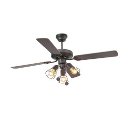 Ventiladores de Techo Faro Yakarta Ø1210Mm Marron 4 Palas 3Xe27 60W 