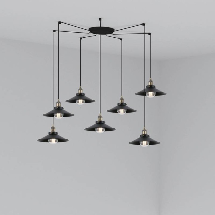Lámpara colgante Faro Marlin Negro E27 60W 7L 