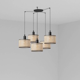 Lámpara colgante Faro Mambo Negro P. Ratan E27 Ø210*200*Ø210 5L 