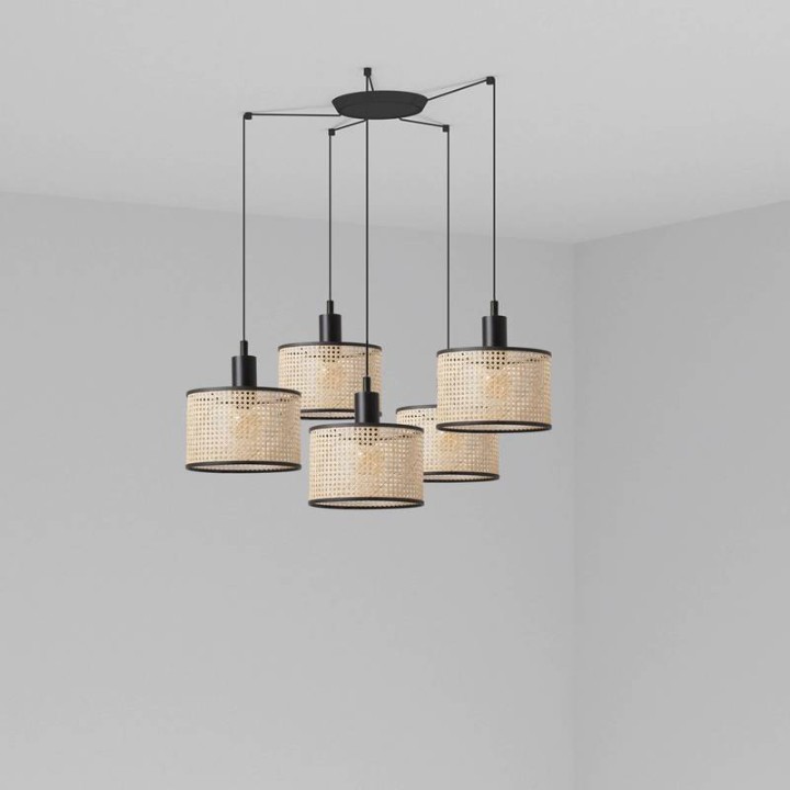 Lámpara colgante Faro Mambo Negro P. Ratan E27 Ø210*200*Ø210 5L 
