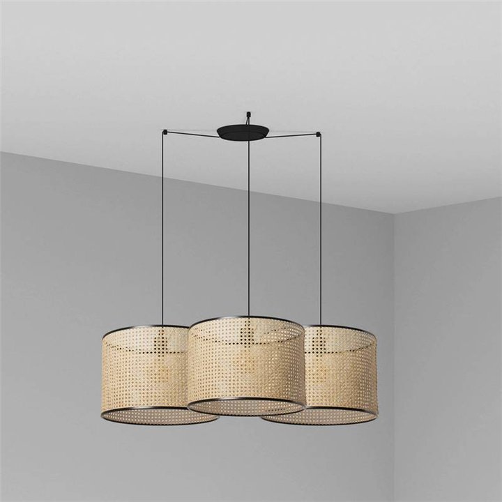 Lámpara colgante Faro Mambo Negro P. Ratan E27 Ø450*313*Ø450 3L 