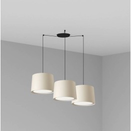 Lámpara colgante Faro Conga Negro P. E27 Ø500*350*Ø450 Beige 3L 