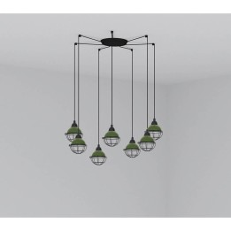 Lámpara colgante Faro Claire Verde E27 15W 7L 