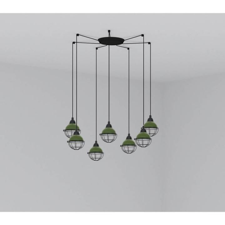 Lámpara colgante Faro Claire Verde E27 15W 7L 