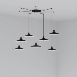 Lámpara colgante Faro Lang Negro E27 7L 
