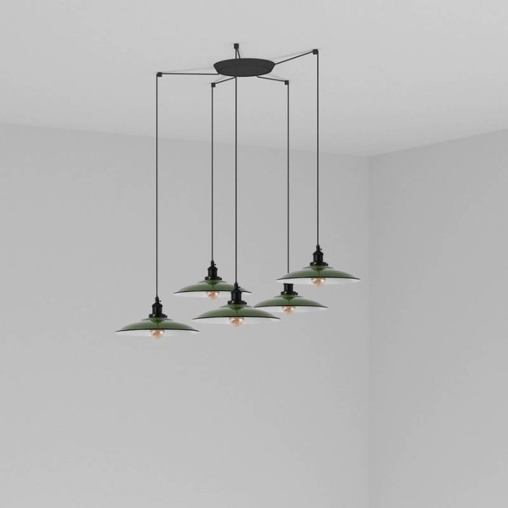 Lámpara colgante Faro Lang Verde E27 5L 