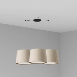 Lámpara colgante Faro Samba Negro P. Encint E27 Ø500*350*Ø450 Beige 