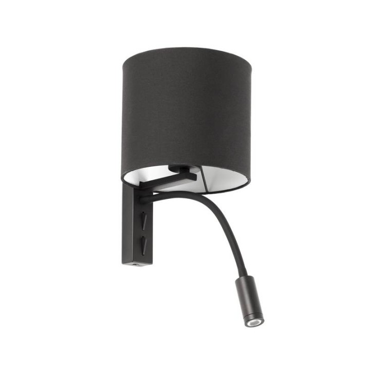 Apliques Faro Tira Negro E27 Con Lector 3W 3000K 