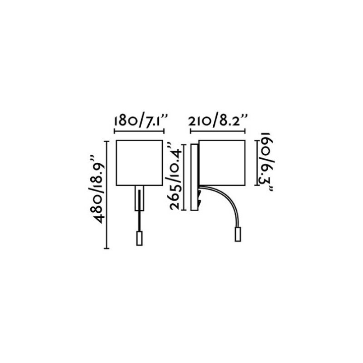 Apliques Faro Tira Negro E27 Con Lector 3W 3000K 