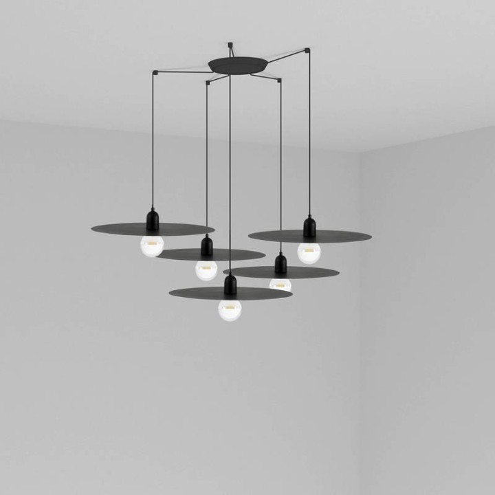 Lámpara colgante Faro Plat Negro E27 60W 5L 