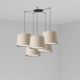 Lámpara colgante Faro Samba Negro P. Encint E27 Ø500*350*Ø450 Beige 
