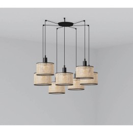 Lámpara colgante Faro Mambo Negro P. Ratan E27 Ø210*200*Ø210 7L 