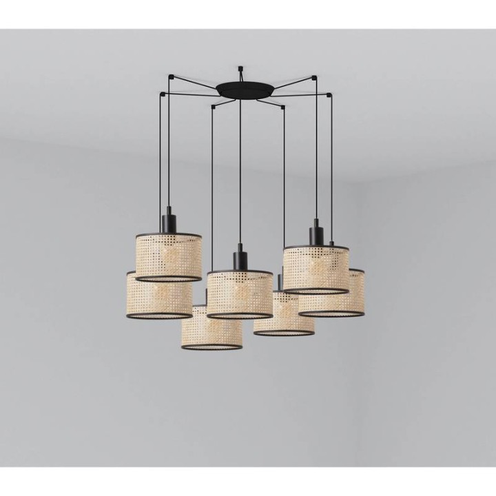 Lámpara colgante Faro Mambo Negro P. Ratan E27 Ø210*200*Ø210 7L 