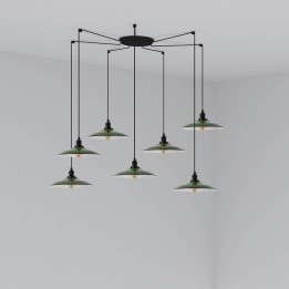 Lámpara colgante Faro Lang Verde E27 7L 
