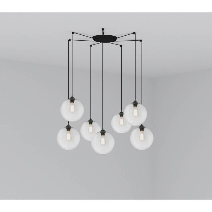 Lámpara colgante Faro Clara Transparente E27 100W 7L 