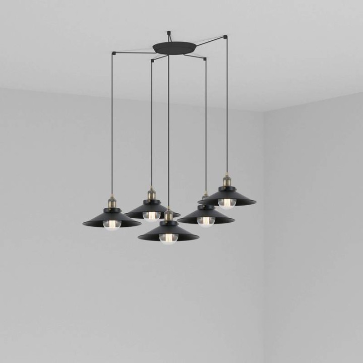 Lámpara colgante Faro Marlin Negro E27 60W 5L 