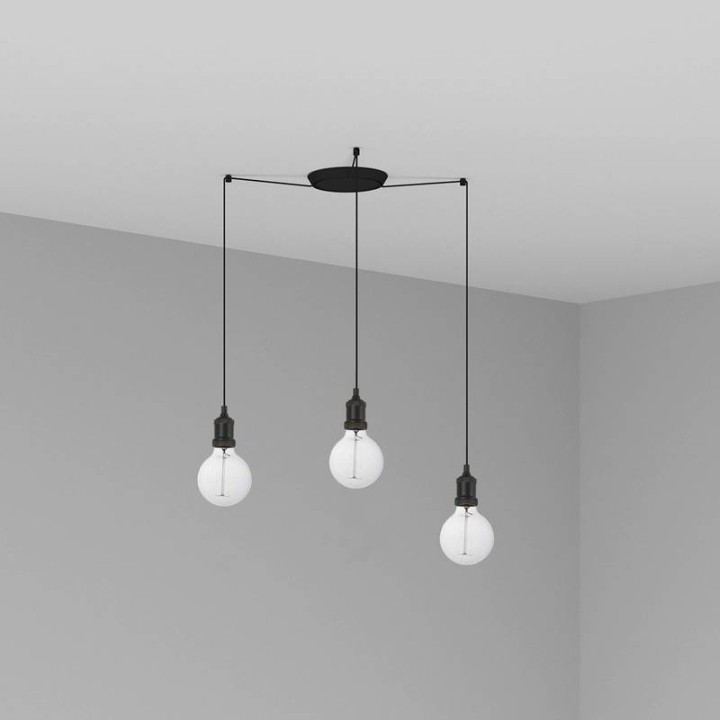 Lámparas empotrables Faro Art Colgante Negro 1Xe27 2M Cable 3L 