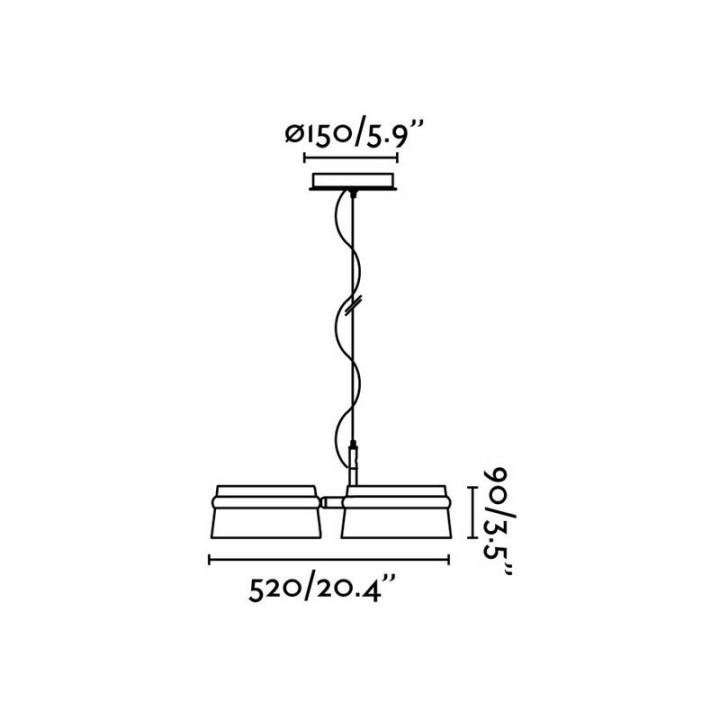 Lámpara colgante Faro Loop Cerezo Led 3X6W 2700K 