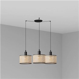 Lámpara colgante Faro Mambo Negro P. Ratan E27 Ø210*200*Ø210 3L 