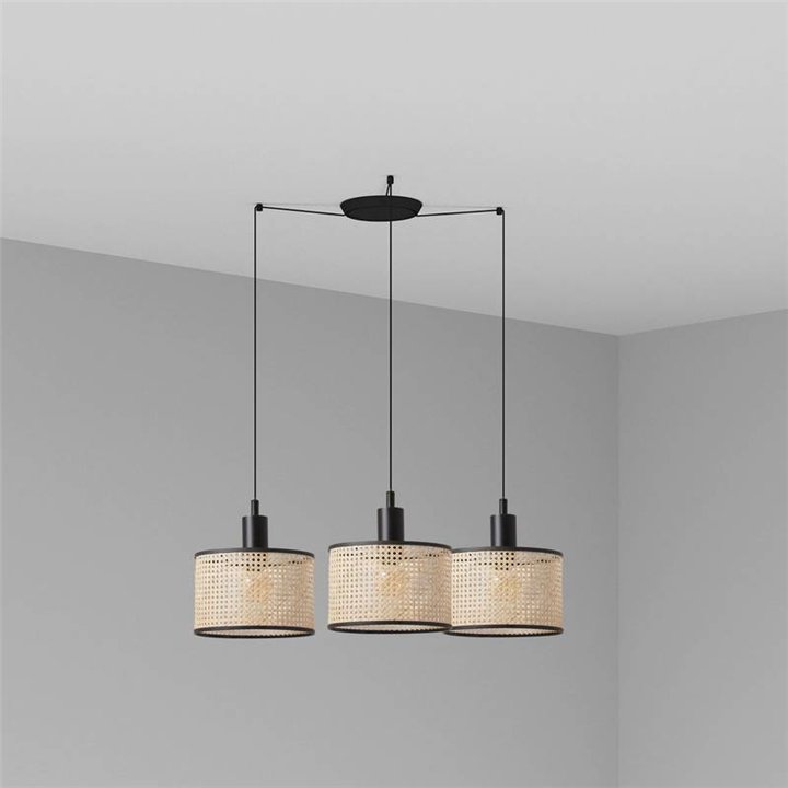 Lámpara colgante Faro Mambo Negro P. Ratan E27 Ø210*200*Ø210 3L 