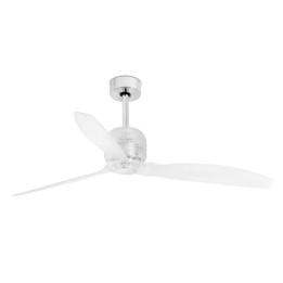 Ventiladores de Techo con luz Faro Deco Fan Ø1280 Mm Cromo 3 Palas Transparentes S/R 