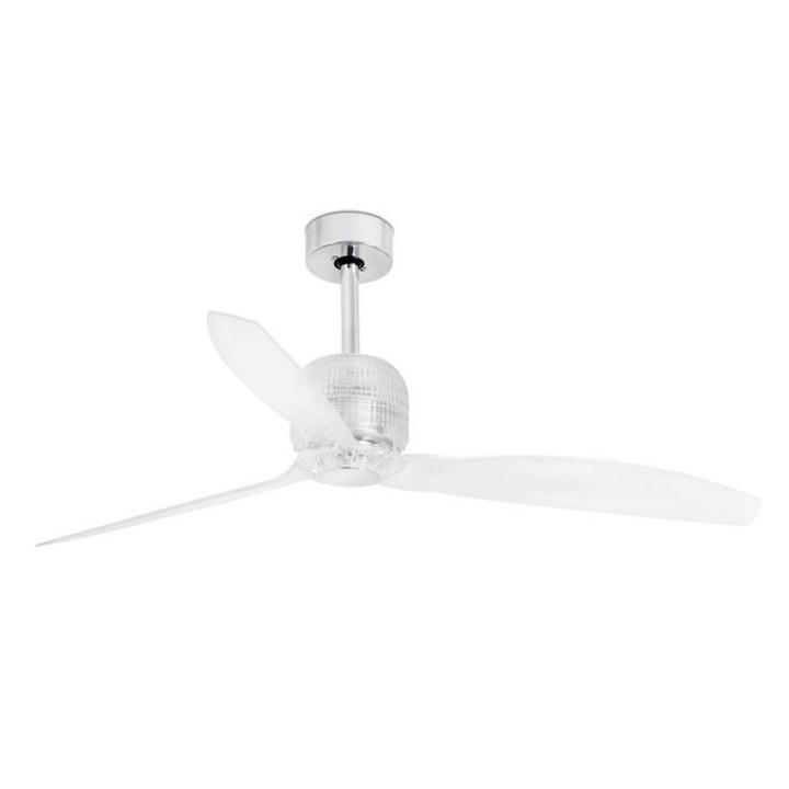 Ventiladores de Techo con luz Faro Deco Fan Ø1280 Mm Cromo 3 Palas Transparentes S/R 