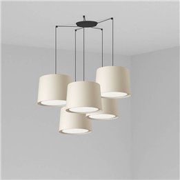 Lámpara colgante Faro Conga Negro P. E27 Ø500*350*Ø450 Beige 5L 