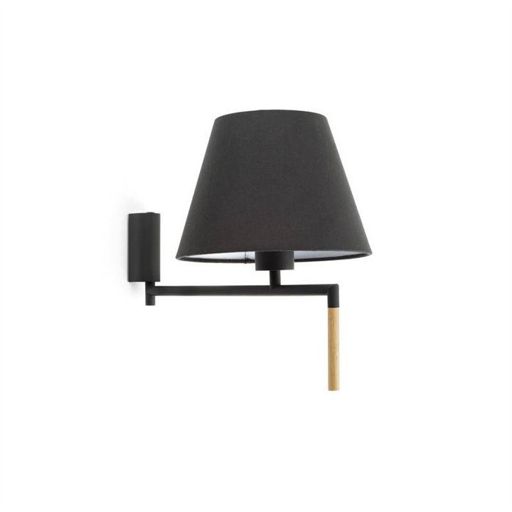 Apliques Faro Ron Gris Oscuro Pantalla Negra 