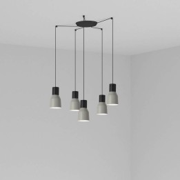 Lámpara colgante Faro Kombo Gris Ø120 1X E27 5L 