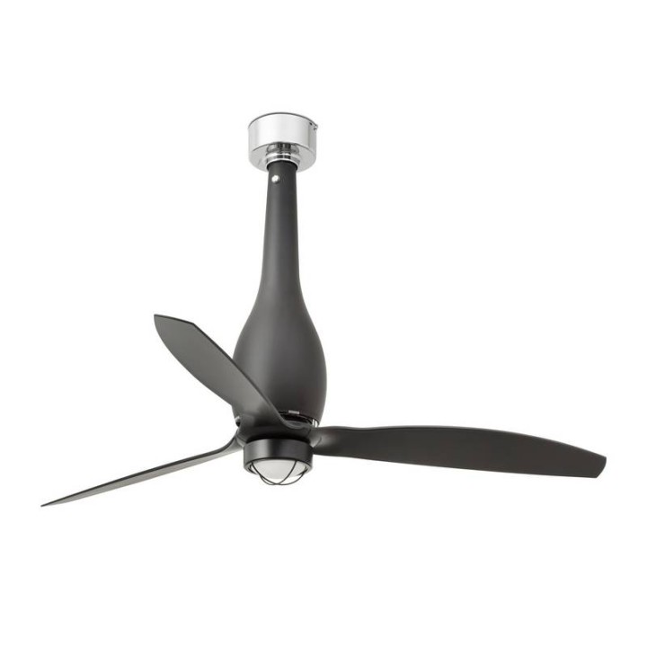 Ventiladores de Techo con luz Faro Eterfan Ø1280Mm N/M Palas Negras 17W 3000K S/R 