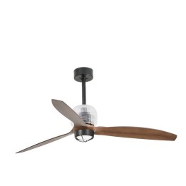 Ventiladores de Techo con luz Faro Deco Fan Ø1280Mm Negro Palas Madera 17W 3000K S/R 